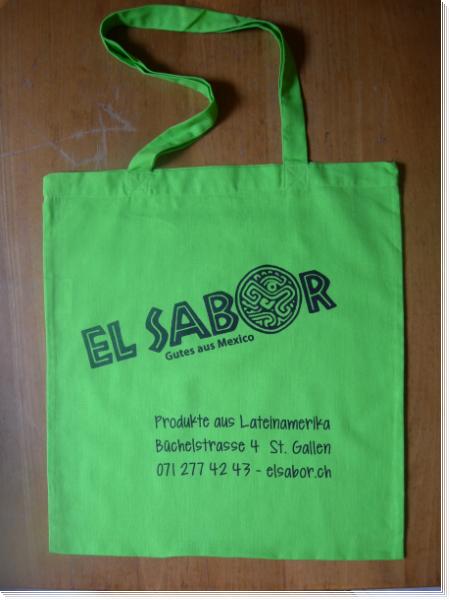 Baumwolltasche Bolsa de algodon El Sabor ca. 37 x 41 cm